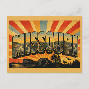 Missouri Rivers Bluffs Höhlen Wälder Kunst Postkarte