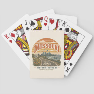 Missouri Route 66 Gateway Arch Card Nacht Stimmung Spielkarten