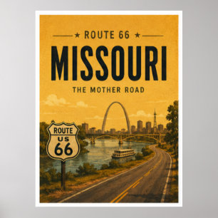 Missouri Route 66 Gateway River Reise Kunst Poster