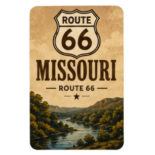 Missouri Route 66 River Valley Reise Kunst Magnet