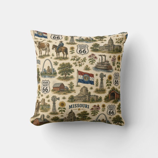 Missouri Route 66 Sofa Gateway Kissen (Vorderseite)