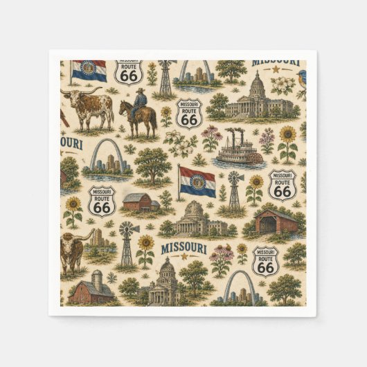 Missouri Route 66 Table Gateway Serviette (Vorderseite)