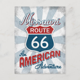 Missouri Route 66 Vintag Amerika Postkarte