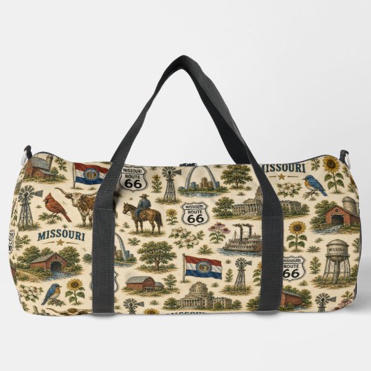 Missouri Route 66 Wochenend-Gateway Duffle Bag (Vorderseite)