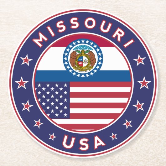 Missouri Runder Pappuntersetzer (Vorderseite)