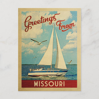 Missouri Sailboat Vintage Reise Postkarte