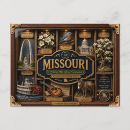 Missouri-Schattenschachtel-3D-Figur-Staat Postkarte