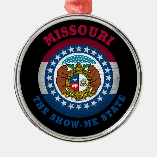 MISSOURI SHOW-ME-STAAT FLAG ORNAMENT AUS METALL (Vorne)