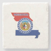 Missouri Silhouette Map Shaped State Flag Steinuntersetzer (Vorderseite)