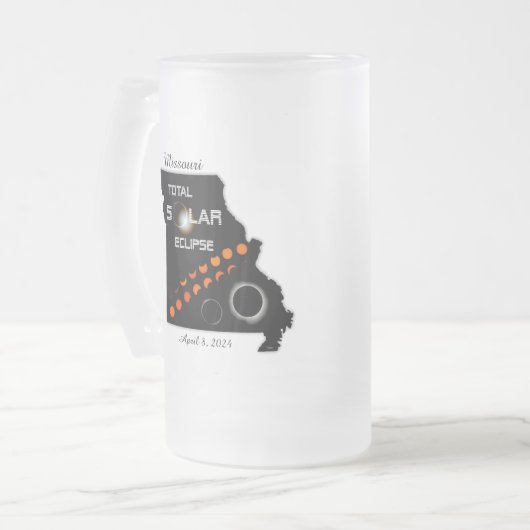 Missouri Solar Eclipse Mattiert Beer Tasse (Vorderseite Links)