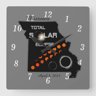 Missouri Solar Eclipse Quadratische Wanduhr