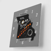 Missouri Solar Eclipse Quadratische Wanduhr (Winkel)