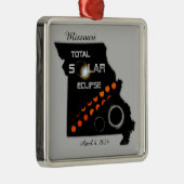 Missouri Solar Eclipse Square Ornament Aus Metall (Rechts)