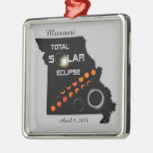 Missouri Solar Eclipse Square Ornament Aus Metall (Links)