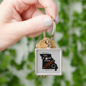 Missouri Solar Eclipse Square Schlüsselanhänger (Hand)