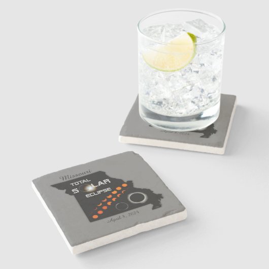 Missouri Solar Eclipse Stone Untersetzer (Seitenansicht)