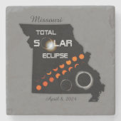 Missouri Solar Eclipse Stone Untersetzer (Vorderseite)