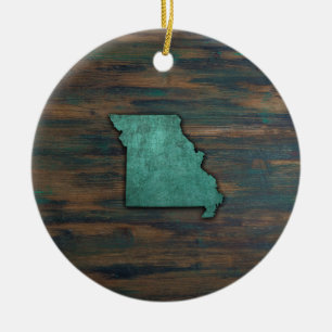 Missouri-Staat Aquamarine Form Keramik Ornament