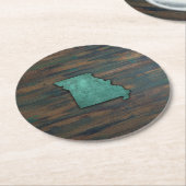 Missouri-Staat Aquamarine Form Runder Pappuntersetzer (Angewinkelt)