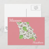 Missouri Staat Blume Collage Map Postkarte (Vorne/Hinten)