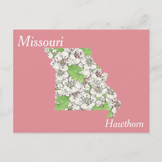 Missouri Staat Blume Collage Map Postkarte (Vorderseite)