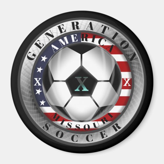 Missouri Staat Generation X American Soccer Magnet (Vorne)