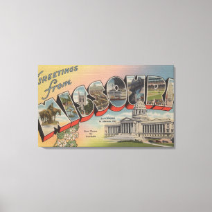 Missouri (Staat Hauptstadt/Blume) Leinwanddruck