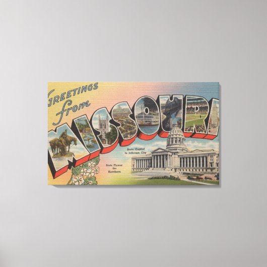 Missouri (Staat Hauptstadt/Blume) Leinwanddruck (Vorderseite)