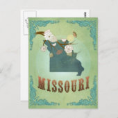 Missouri Staat Map - Green Postkarte (Vorne/Hinten)