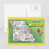 Missouri Staat Map Postcard Postkarte (Vorne/Hinten)