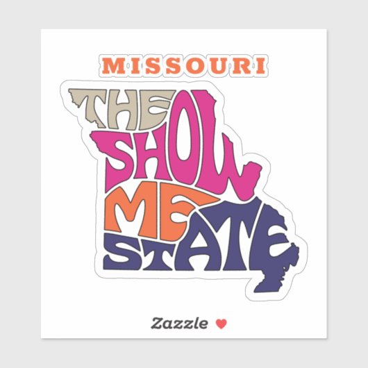Missouri Staat Nickname Word Art Car Decal Aufkleber (Blatt)