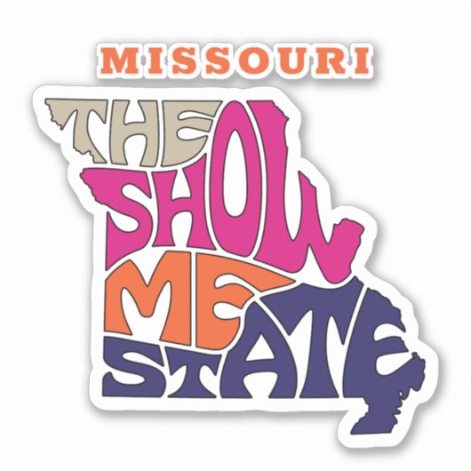 Missouri Staat Nickname Word Art Car Decal Aufkleber (Vorderseite)