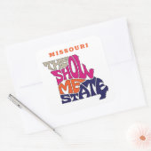 Missouri Staat Nickname Word Art Quadratischer Aufkleber (Umschlag)