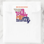 Missouri Staat Nickname Word Art Quadratischer Aufkleber (Tasche)
