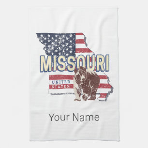 Missouri Staat United Staaten Retro Map Vintag USA Geschirrtuch