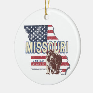 Missouri Staat United Staaten Retro Map Vintag USA Keramik Ornament