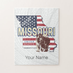 Missouri Staat United Staaten Retro Map Vintag USA Puzzle