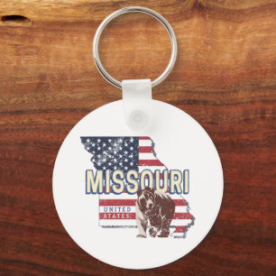 Missouri Staat United Staaten Retro Map Vintag USA Schlüsselanhänger