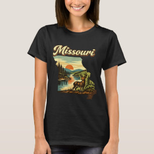 Missouri State Sonnenuntergang Deer River Ozark Wi T-Shirt