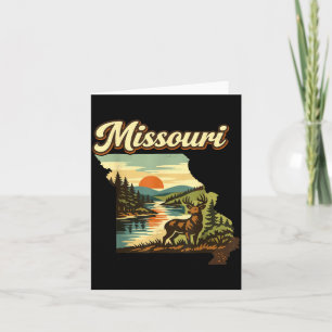 Missouri State Sonnenuntergang Hirsch Fluss Ozark  Karte