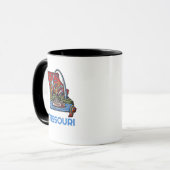 Missouri State Tattoo Style Gateway Arch Flussboot Tasse (Vorderseite Links)