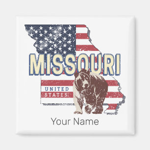 Missouri State Vereinigte Staaten Retro-Karte Vint Magnet