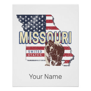 Missouri State Vereinigte Staaten Retro-Karte Vint Poster