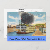 Missouri, Steam in Locks, St. Louis Postkarte (Vorne/Hinten)