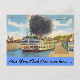 Missouri, Steam in Locks, St. Louis Postkarte