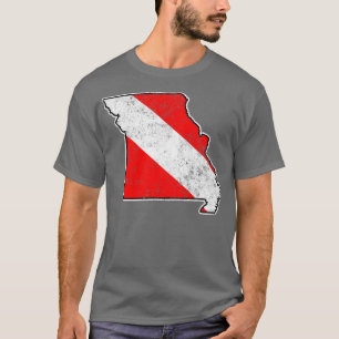 Missouri-Tauchflagge Scuba-Tauchen Staats Karte Ta T-Shirt