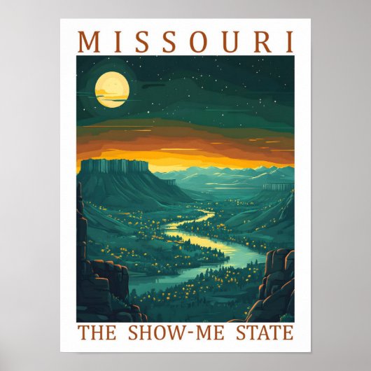 Missouri the Show Me Staat USA Travel Place Poster (Vorne)