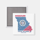 Missouri Total Eclipse Square Magnet (Vorderseite/Rückseite)