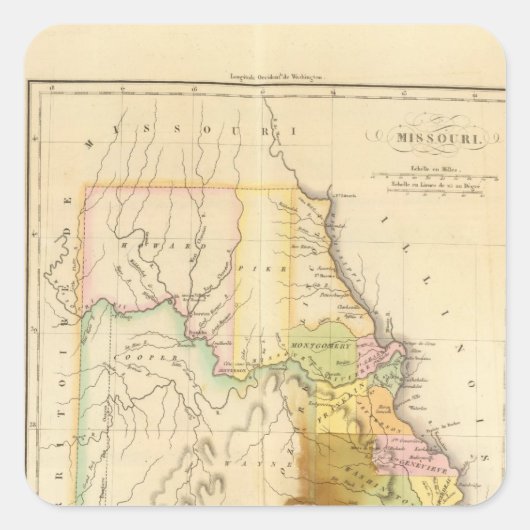 Missouri US Quadratischer Aufkleber (Vorderseite)