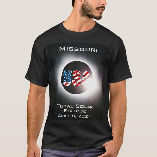 Missouri USA Gesamte Sonnenfinsternis 8. April 202 T-Shirt (Vorderseite)